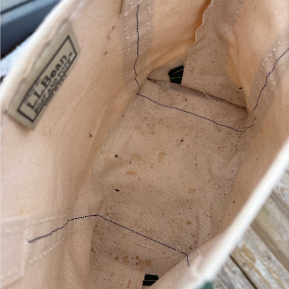 L.L. Bean Women's Canvas Boat and Tote Bag - Forest Green and Cream - Picture 3 of 6